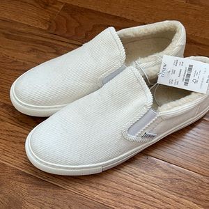 J.CREW Factory Fleece Lined Slip-On Corduroy Sneakers. Size 9.